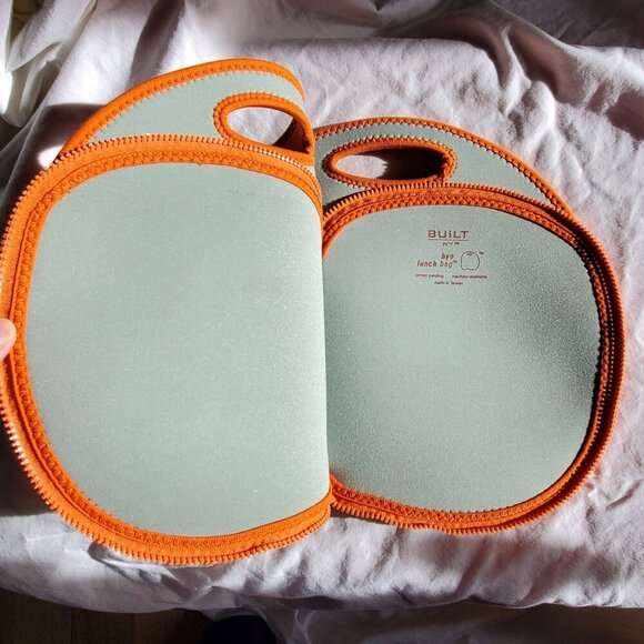 Built NY Byo Lunch Bags Neoprene Insulated Reusable Orange & Red Portable Tote - Picture 7 of 10